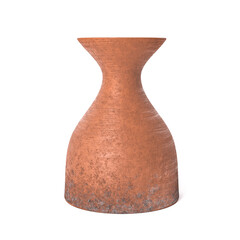 Retro Orange Clay Ceramic Pot Vase. 3d Rendering