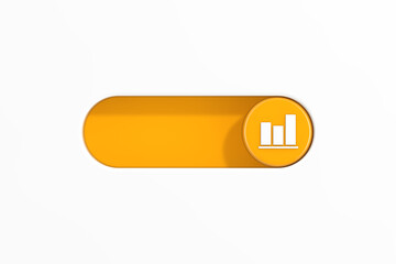 Yellow Toggle Switch Slider with Bar Chart Graph Diagram Statistical Business Icon. 3d Rendering