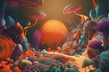 Illustration of therapy with psychedelic effects. Generative AI