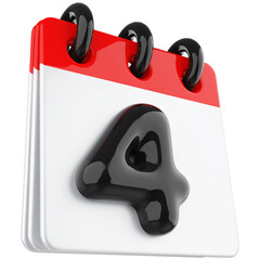 Icon 3D Calendar 4 day