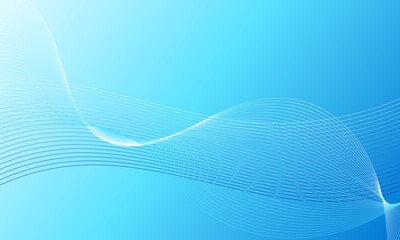 blue lines curve wave on soft gradient abstract background