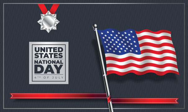 United States National Day, Vector Template Design