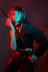 cyborg samurai girl