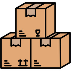 Package Icon. Logistic Delivery Symbol. Line Filled Icon Vector Stock