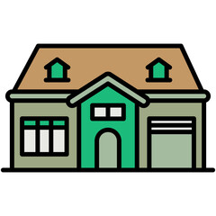 Home Icon. City Building Symbol. Line Filled Icon Vector Stock
