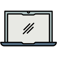 Laptop Icon. Electronics Smart Device Symbol. Line Filled Icon Vector Stock