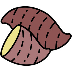 Potato Icon. Vegetable Healthy Symbol. Line Filled Icon Vector Stock