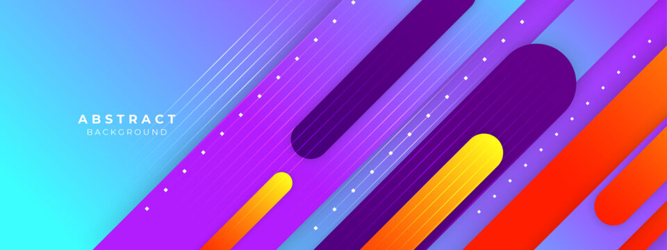 Creative covers or horizontal posters in modern minimal style for corporate identity, branding, social media advertising, promo. Modern layout design template with dynamic colorful overlay lines