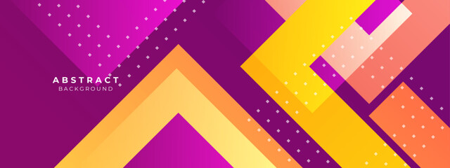 Template with a colorful blue, orange gradient triangular pattern on each corner position with a space. Modern white geometric background for business or corporate presentation. Vector illustration