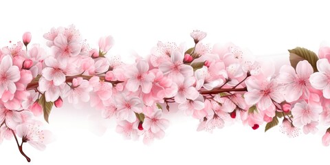 Obraz na płótnie Canvas pink cherry blossom isolated, generative ai
