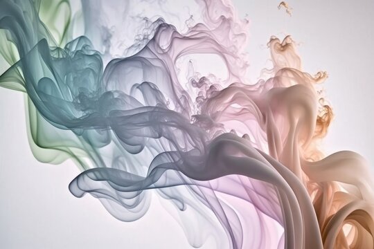 Abstract background of colored smokes on a gray background, created with Generative Ai Technology