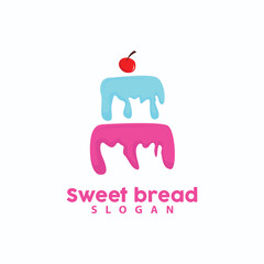 Sweet Bread Logo, Pancake Birthday Vector, Sandwich, Symbol Illustration Icon Design