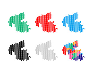 大分県　地図（六角）