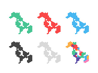 長崎県　地図（六角）