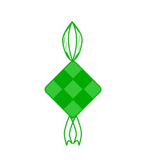 colorfull ketupat ilustration. eid fitr food in indonesia and malaysia. realistic ramadhan ketupat. hand drawn ketupat icon. 