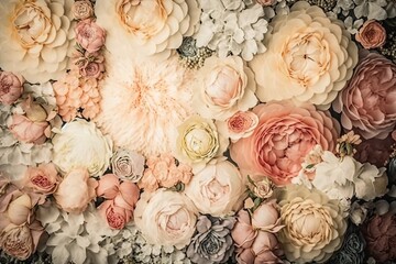 Vintage floral bouquet backgrounds, created with Generative Ai Technology