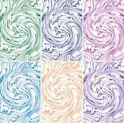 Pattern in the form of large tiles with patterns of swirls or spirals