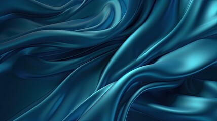 Obraz premium blue silk satin fabric textture for background. Generative AI