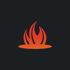 Minimal Fire logo designs illustrations vector icon