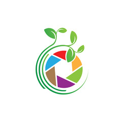 camera photography logo icon vector template