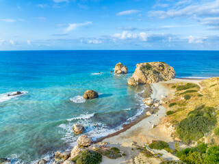 Landscape with Petra tou Romiou (Aphrodite's Rock) in Pafos, Cyprus © Balate Dorin