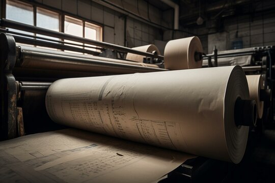 Paper roll for printing news and books in the pulp and paper industry. Generative AI