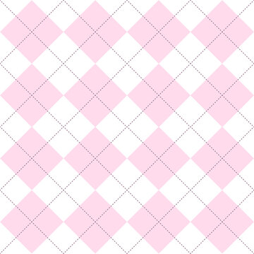 pink argyle pattern on a white background.