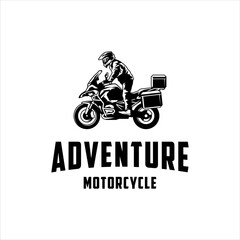 Adventure motorcycle logo with masculine style design