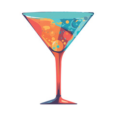Cocktail glass with martini