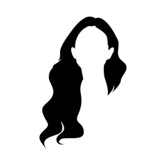 female hairstyle silhouette. vector illustration.