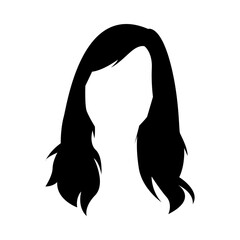 girl hairstyle silhouette. vector illustration.