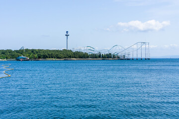 神奈川県横浜市海の公園からの八景島