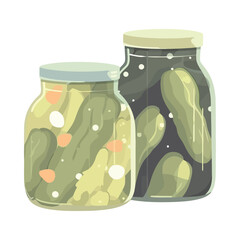 pickled cucumbers marinated vegetables in jar