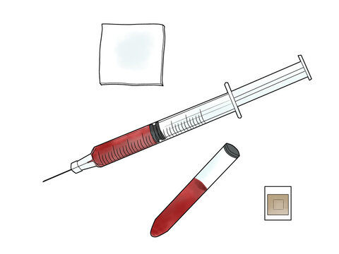 注射器と採血管セット01