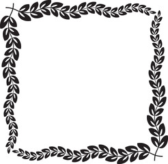 Flower wreath vector Black White congratulations banner wreath icon triumph leaf wreath formal floral decoration romantic pattern for wedding Mother anniversary birthday valentine Christmas