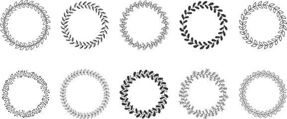 Hand drawn floral circles
