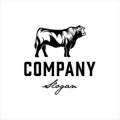 Cow livestock logo with masculine style design