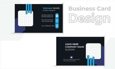 Double-sided modern and elegant landscape mode business card.