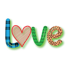 Love Typography Sublimation Design