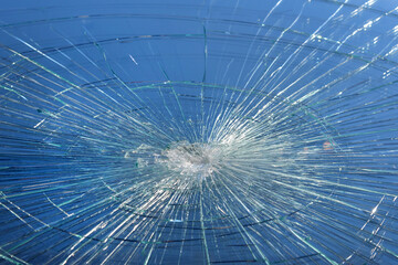 cracks of broken window glass