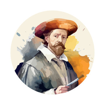 renaissance man with artistic paintbrush