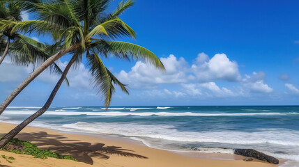 Obraz na płótnie Canvas beach with palm trees. Generative Ai