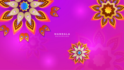 Fototapeta na wymiar Art and Illustration Vector hand drawn doodle mandala. Ethnic mandala with colorful tribal ornament. Isolated. On white background.