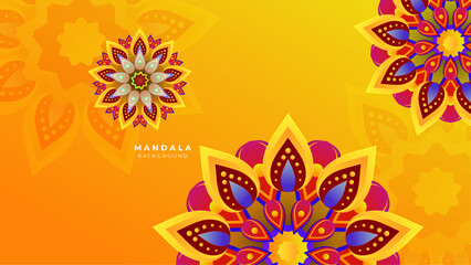 Abstract background with colorful flower mandala vintage decorative drops ornament vector illustration