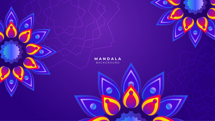 Abstract background with colorful flower mandala vintage decorative drops ornament vector illustration