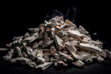White isolated magnesium chips used for starting fires. Generative AI - obrazy, fototapety, plakaty