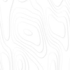 Abstract realistic papercut decoration textured with wavy layers .Topographic canyon geometric map relief texture with curved layers and shadow .Abstract wavy line 3d paper cut white background.