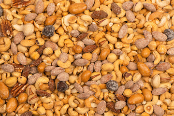 A group of almonds, pistachios, walnuts, macadamia, cashews.