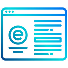 Browser gradient line icon