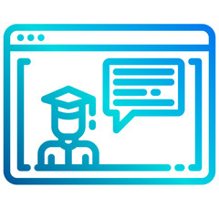 Browser gradient line icon